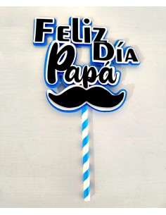 Topper Cake capas Feliz Día papá Bigote