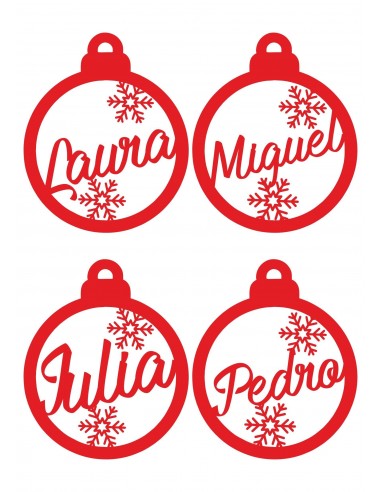 Adornos Bolas con Copos para el Árbol personalizados