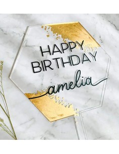 Topper base transparente hexagonal 2