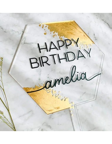 Topper base transparente hexagonal