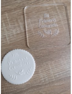 Sello Mi Primera Comunión paloma para galletas