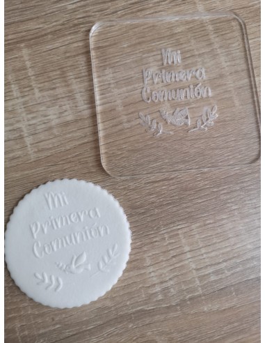 Sello Mi Primera Comunión paloma para galletas