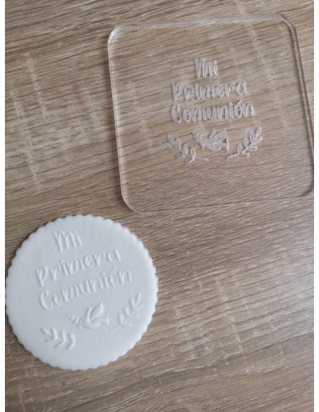 Sello Mi Primera Comunión paloma para galletas