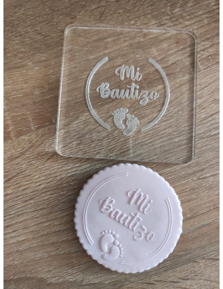Sello Bautizo pies bebé para galletas