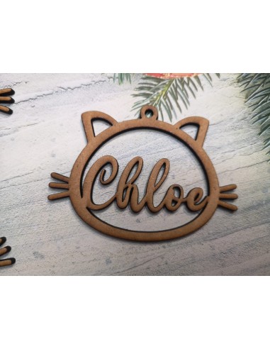Bola de Navidad en forma de cabeza de gato personalizada