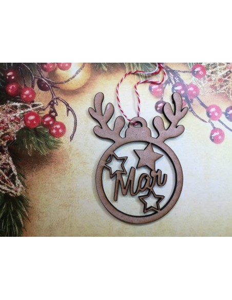 Bola de Navidad Reno con nombre
