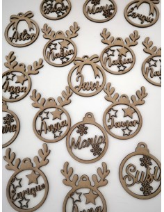 Bola de Navidad Reno con nombre 2