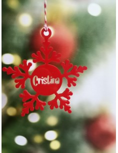 Adorno de Navidad Copo de Nieve con nombre