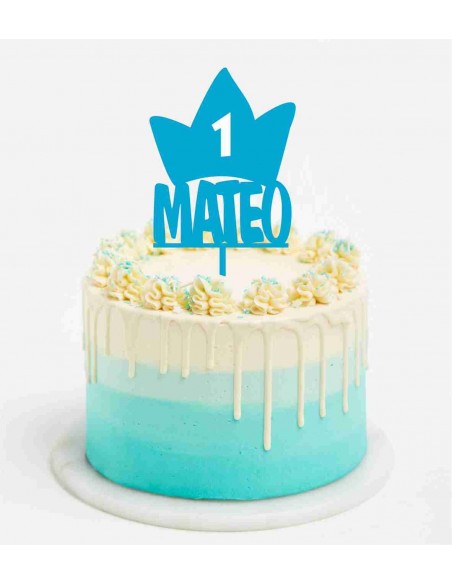 Topper Cake Corona con nombre y edad