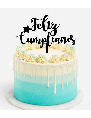 Topper Cake Feliz Cumpleaños con estrella