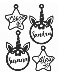 Adornos Unicornio para el Árbol personalizados