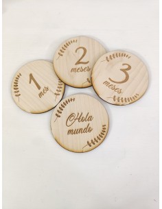 Cumplemeses grabados en madera