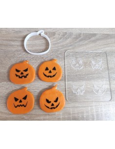 Sello Caras terroríficas + cortador calabaza