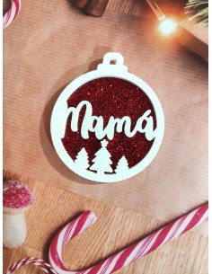 Bola de Navidad Abetos con nombre dos colores 2