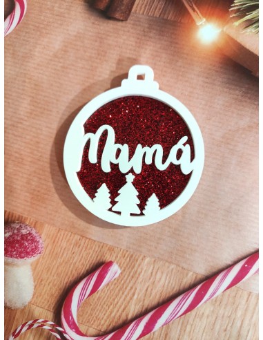 Bola de Navidad Abetos con nombre dos colores