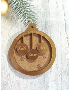 Bola de Navidad con nombres personalizados para familias