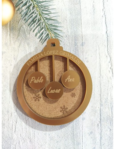 Bola de Navidad con nombres personalizados para familias