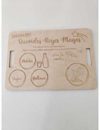 Bandeja de madera para los Reyes Magos