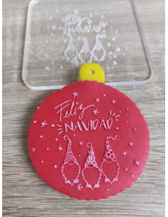 Sello Feliz Navidad Gnomos para galletas