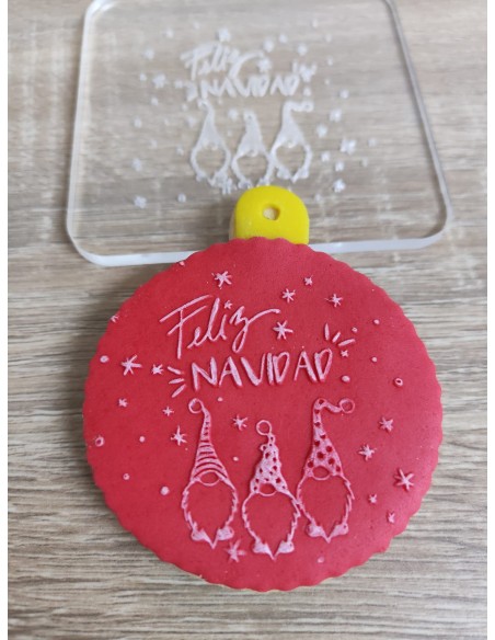 Sello Feliz Navidad Gnomos para galletas