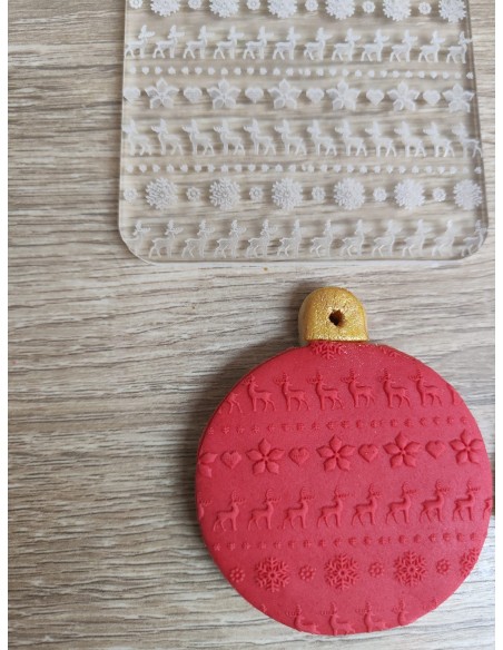 Sello textura Jersey navideño para galletas