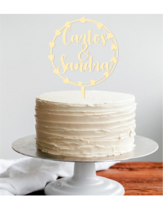 Topper boda corona personalizado