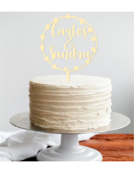 Topper boda corona personalizado