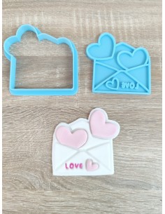 Cortador para galletas Sobre con corazones