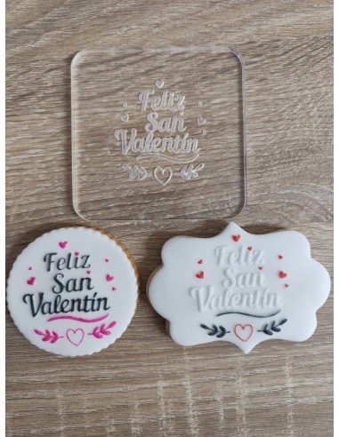 Sello Feliz San Valentín para fondant