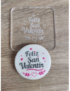 Sello Feliz San Valentín para fondant