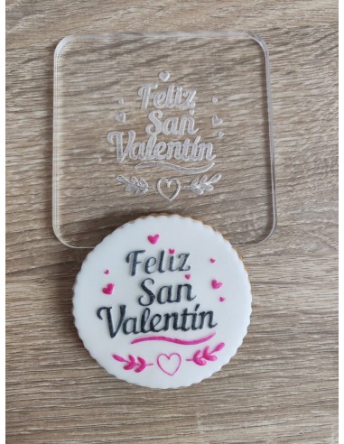 Sello Feliz San Valentín para fondant