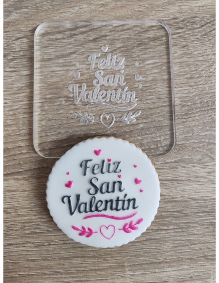 Sello Feliz San Valentín para fondant