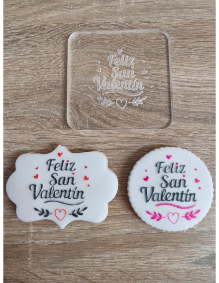 Sello Feliz San Valentín para fondant