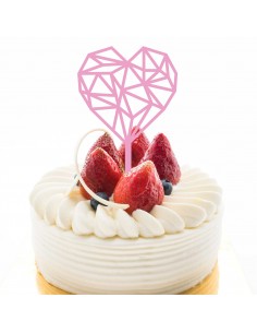 Topper Cake Corazón Geométrico San Valentín