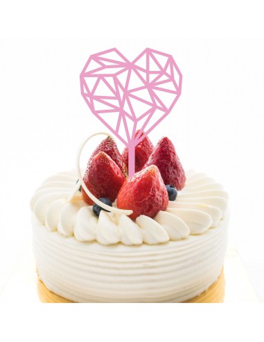 Topper Cake Corazón Geométrico San Valentín