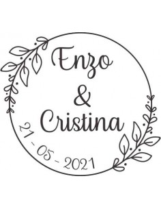 Sello boda personalizado hojas 2