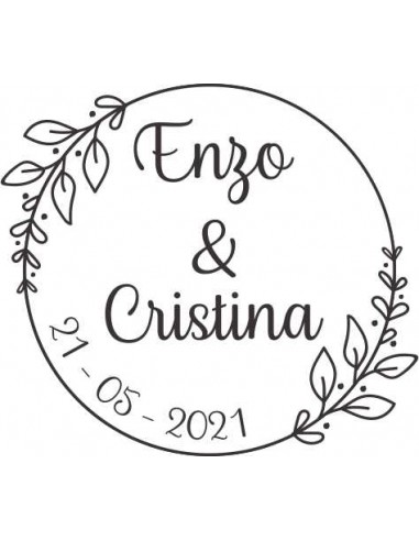 Sello boda personalizado hojas