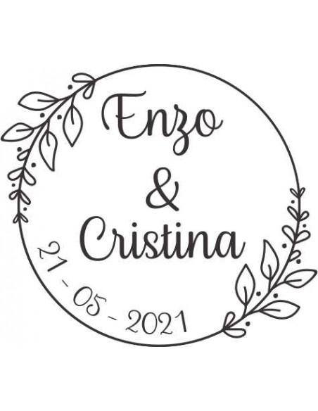 Sello boda personalizado hojas