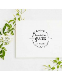 Sello boda personalizado Gracias