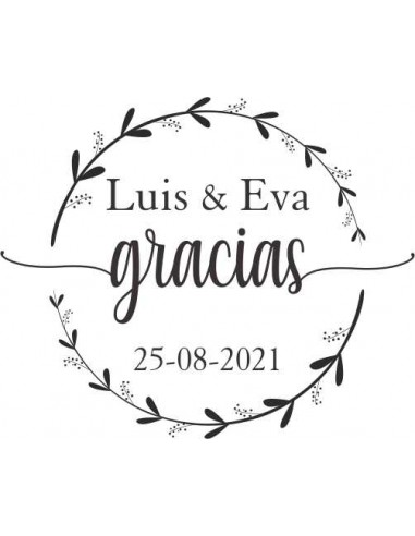 Sello boda personalizado Gracias