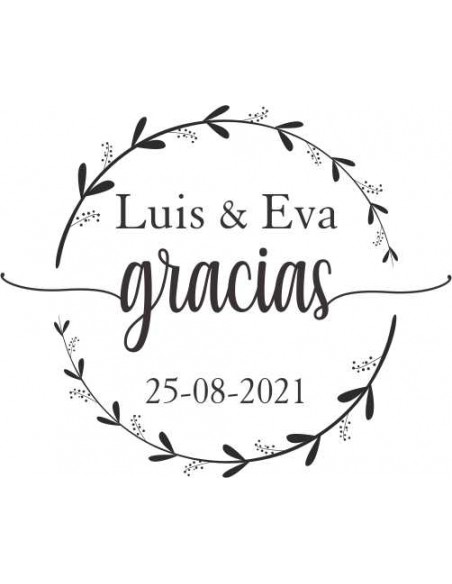 Sello boda personalizado Gracias