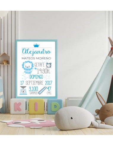 Lámina de nacimiento personalizada Elefante