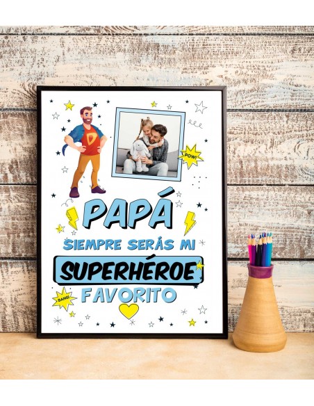 Lámina Papá eres mi Súperheroe favorito