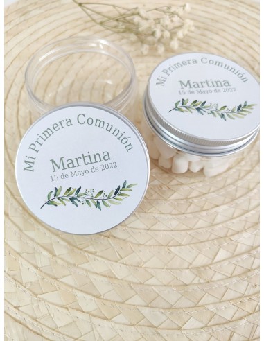 Bote gominolas con pegatina Olivo