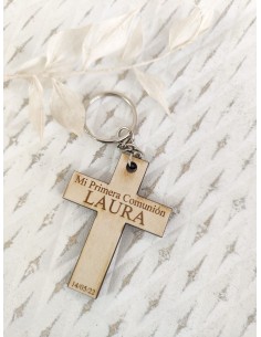 Llavero Cruz personalizado Primera Comunión