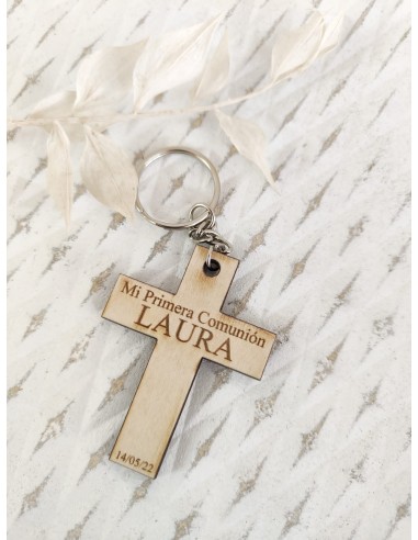 Llavero Cruz personalizado Primera Comunión