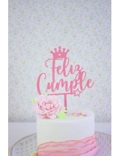 Topper Cake Feliz Cumple Princesa