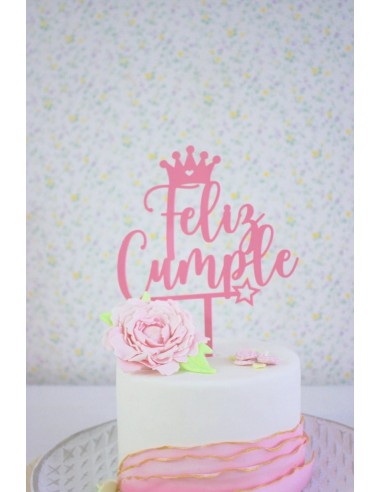 Topper Cake Feliz Cumple Princesa