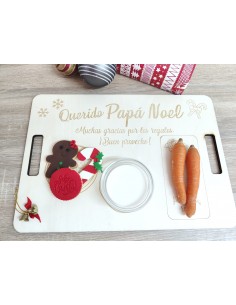 Bandeja de madera para Papá Noel y renos al mejor precio