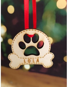 Bola Navidad huella mascota personalizada